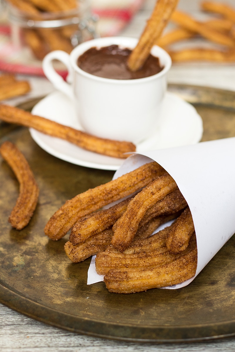 Churros With Spiced Hot Chocolate Recipe — Dishmaps