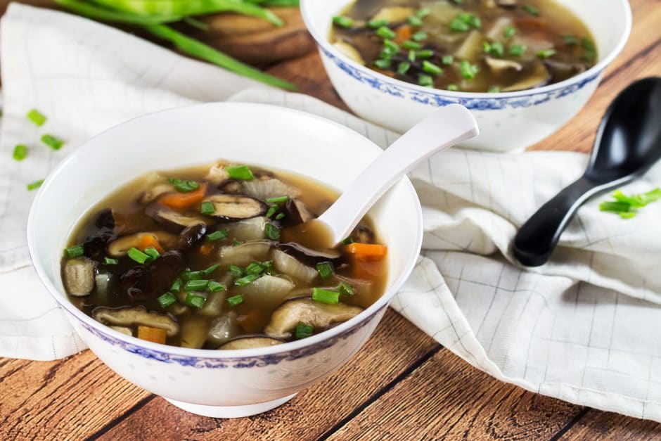 Japanese Clear Soup Recipe w/ Shiitake Mushrooms & Veggies