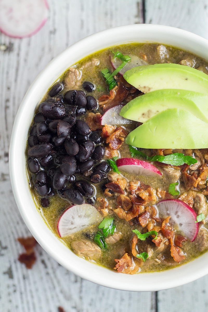 Carne en su Jugo is a flavorful Mexican soup filled with beef, bacon, beans, tomatillos and veggies! | cookingtheglobe.com