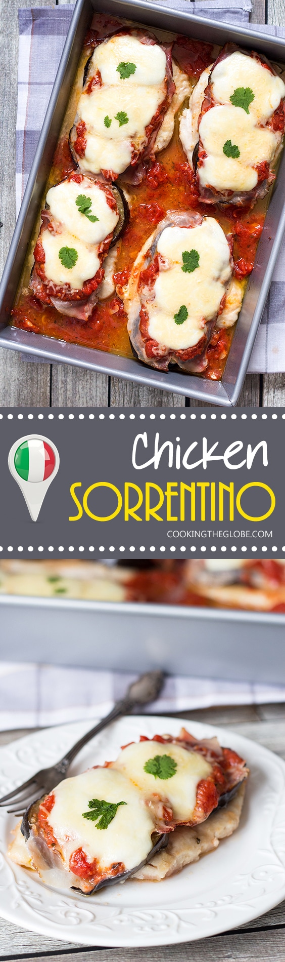 Ce poulet Sorrentino comprend des aubergines, du prosciutto, de la mozzarella, du parmesan et de la sauce marinara. Comment est-ce pour une combinaison ? 