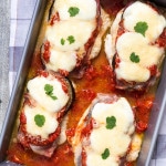This Chicken Sorrentino includes eggplant, prosciutto, mozzarella, Parmesan cheese and marinara sauce. How is that for a combination? | cookingtheglobe.com