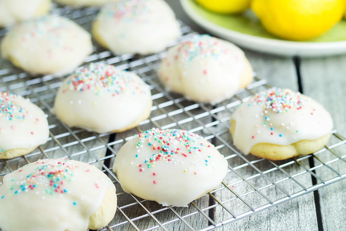 These Italian Lemon Cookies (Anginetti) are soft, chewy and filled with lemon flavor! | cookingtheglobe.com