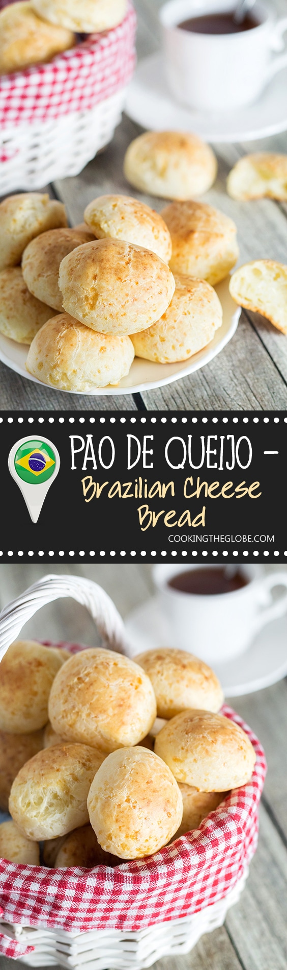 You will love this Pao de Queijo or Brazilian Cheese Bread recipe! The result is crispy outside but soft and chewy inside cheese puffs!