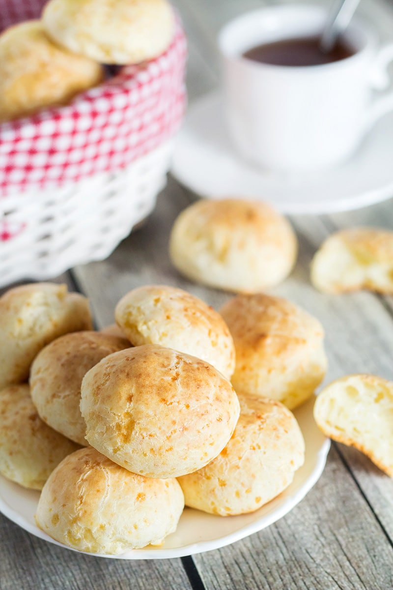 You will love this Pao de Queijo or Brazilian Cheese Bread recipe! The result is crispy outside but soft and chewy inside cheese puffs!
