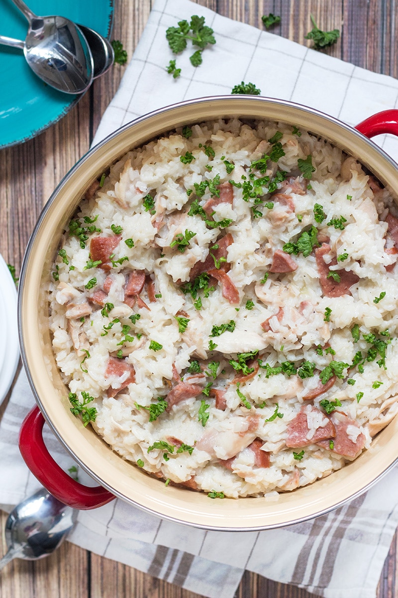 Chicken Bog is a traditional Southern dish featuring rice, chicken and sausage. It's hearty, filling and very tasty!