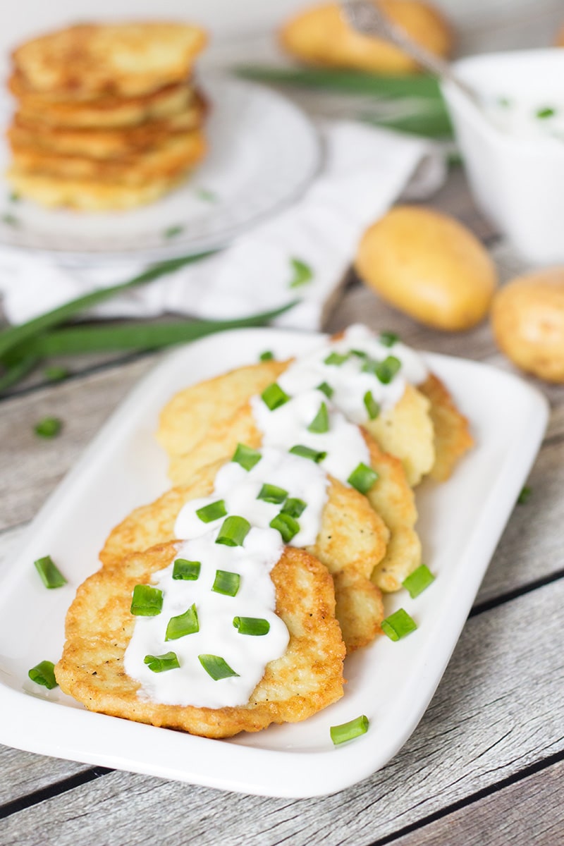 Polish Potato Pancakes - w/ Sour Cream & Chives