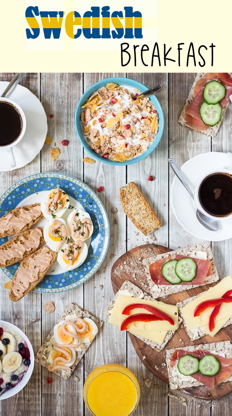 A look at the common Swedish breakfast which features open sandwiches, caviar, eggs and porridge! | cookingtheglobe.com
