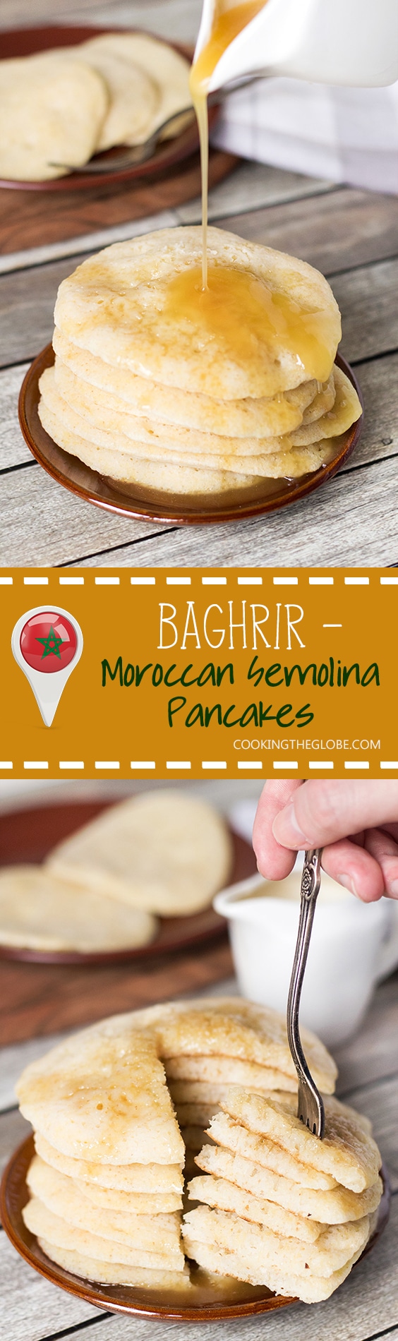 These Moroccan pancakes (Baghrir) are unique in terms of the taste and appearance! You just have to try them! | cookingtheglobe.com