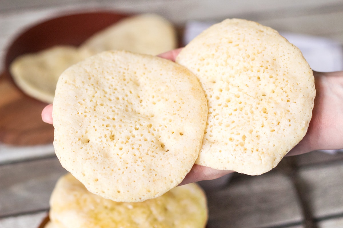 These Moroccan pancakes (Baghrir) are unique in terms of the taste and appearance! You just have to try them! | cookingtheglobe.com