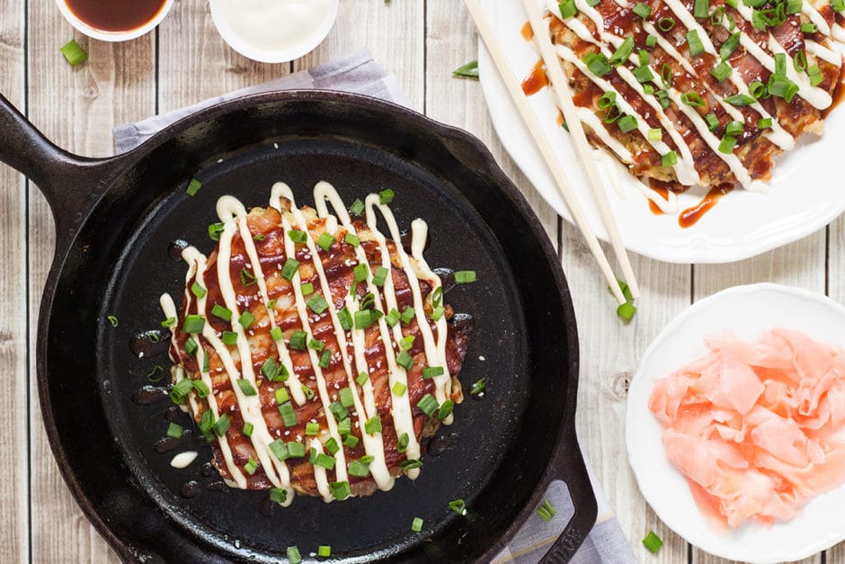 Japanese Pancake (Okonomiyaki) Recipe w/ Cabbage & Pork