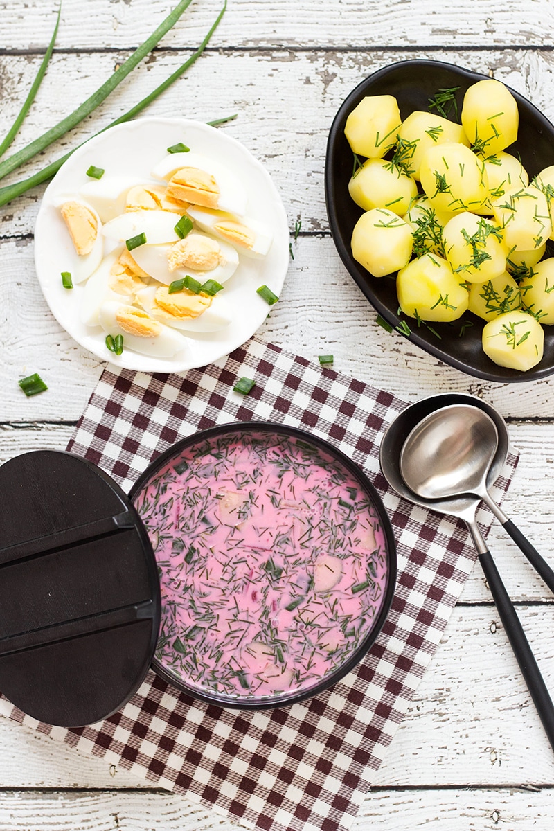 This Cold Beet Soup, also called Summer Borscht is perfect for beating the heat. It's also really easy and quick to make!