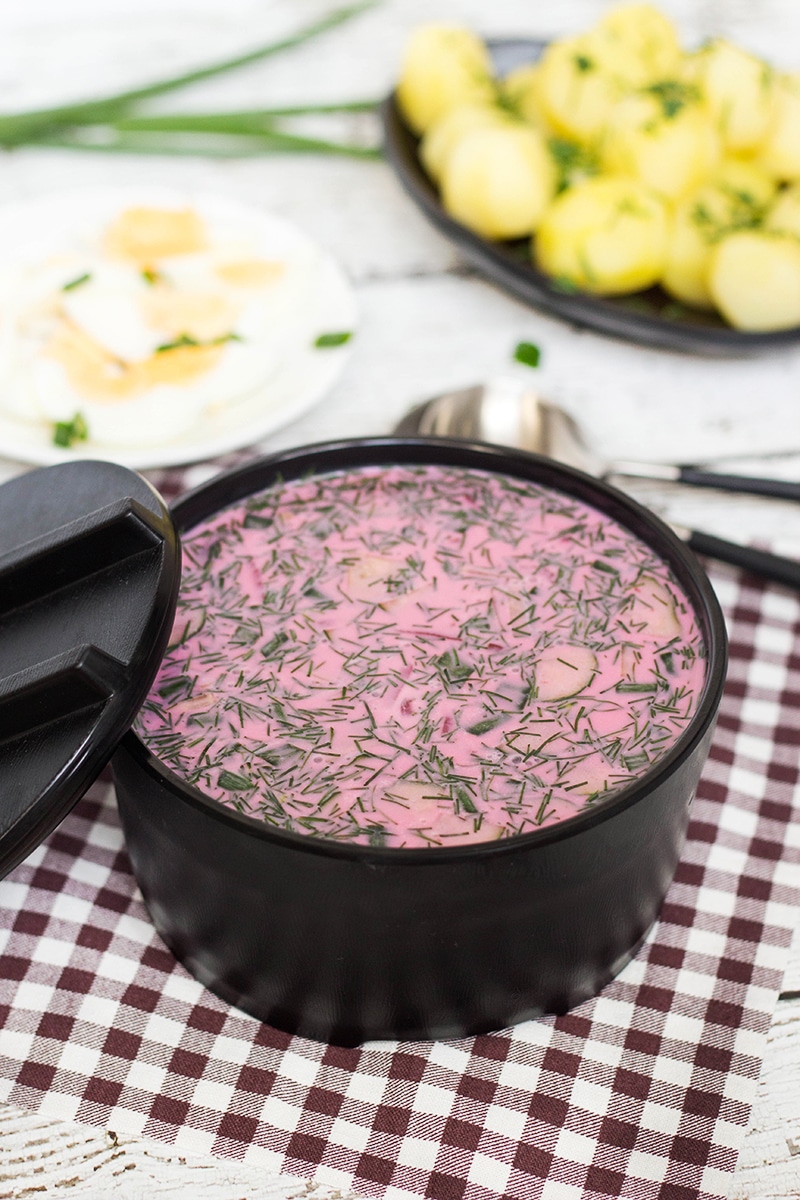 This Cold Beet Soup, also called Summer Borscht is perfect for beating the heat. It's also really easy and quick to make!