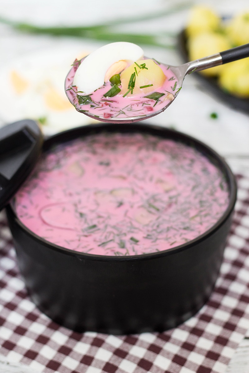 This Cold Beet Soup, also called Summer Borscht is perfect for beating the heat. It's also really easy and quick to make!