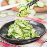 This Japanese Cucumber Salad, called Sunomono, is sweet and tangy. It is really quick to make and is perfect as an appetizer or a side dish!