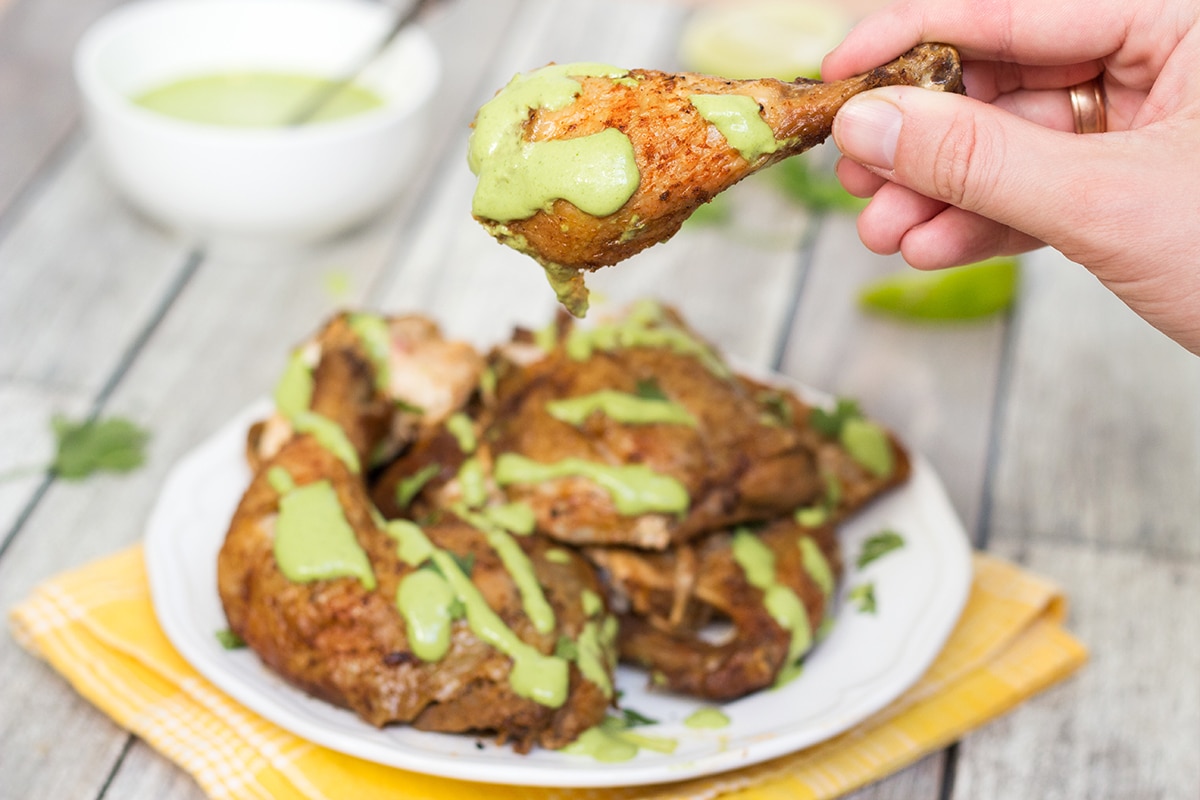 This Peruvian Chicken with a traditional Peruvian green sauce is destined to become one of your favorite chicken recipes ever!