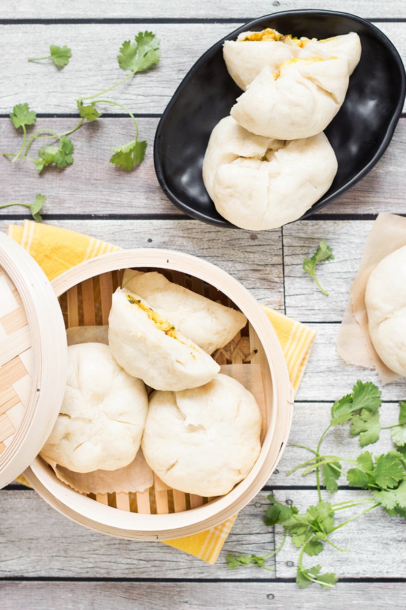 These steamed buns, called Siopao, come from the Philippines. They can be stuffed with anything you want! I made mine with a fantastic chicken curry filling!