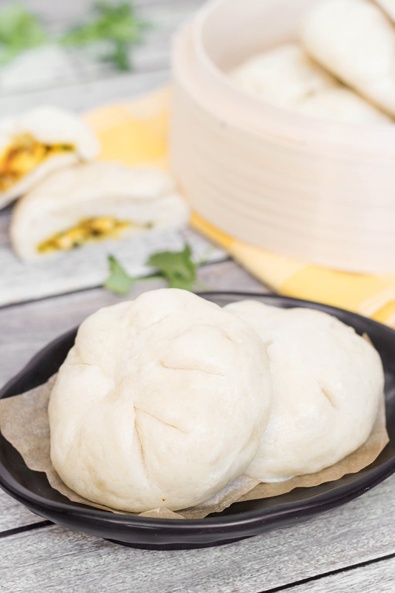 These steamed buns, called Siopao, come from the Philippines. They can be stuffed with anything you want! I made mine with a fantastic chicken curry filling!