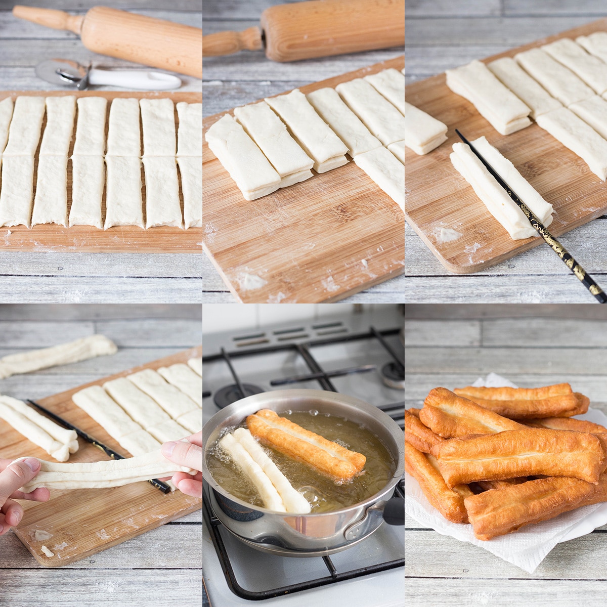 These Chinese Crullers, or Chinese donuts, called Youtiao, are a traditional breakfast staple in China. They can be enjoyed as a standalone dish or dipped in a warm soy milk! | cookingtheglobe.com