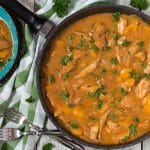 Hungarian Chicken Paprikash is basically a paprika flavored chicken. This dish is really easy to make and makes a fabulous weeknight dinner! | cookingtheglobe.com