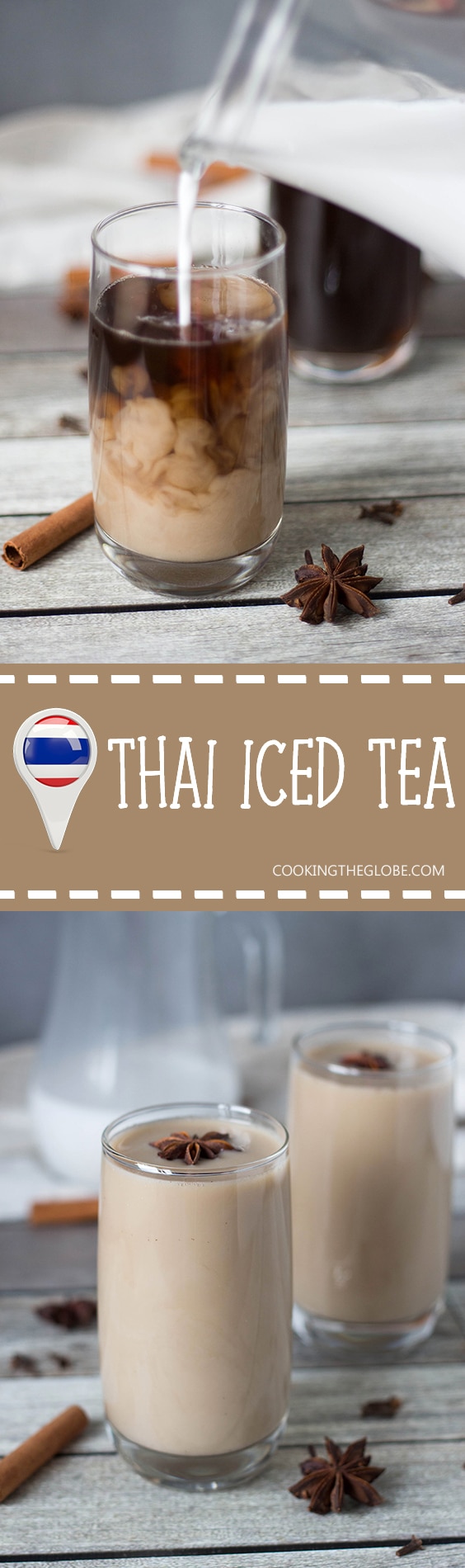 If you are looking for something refreshing and crazy delicious at the same time, this Thai Iced Tea is for you. It's flavored with anise, cinnamon, ginger, cloves, and more! | cookingtheglobe.com