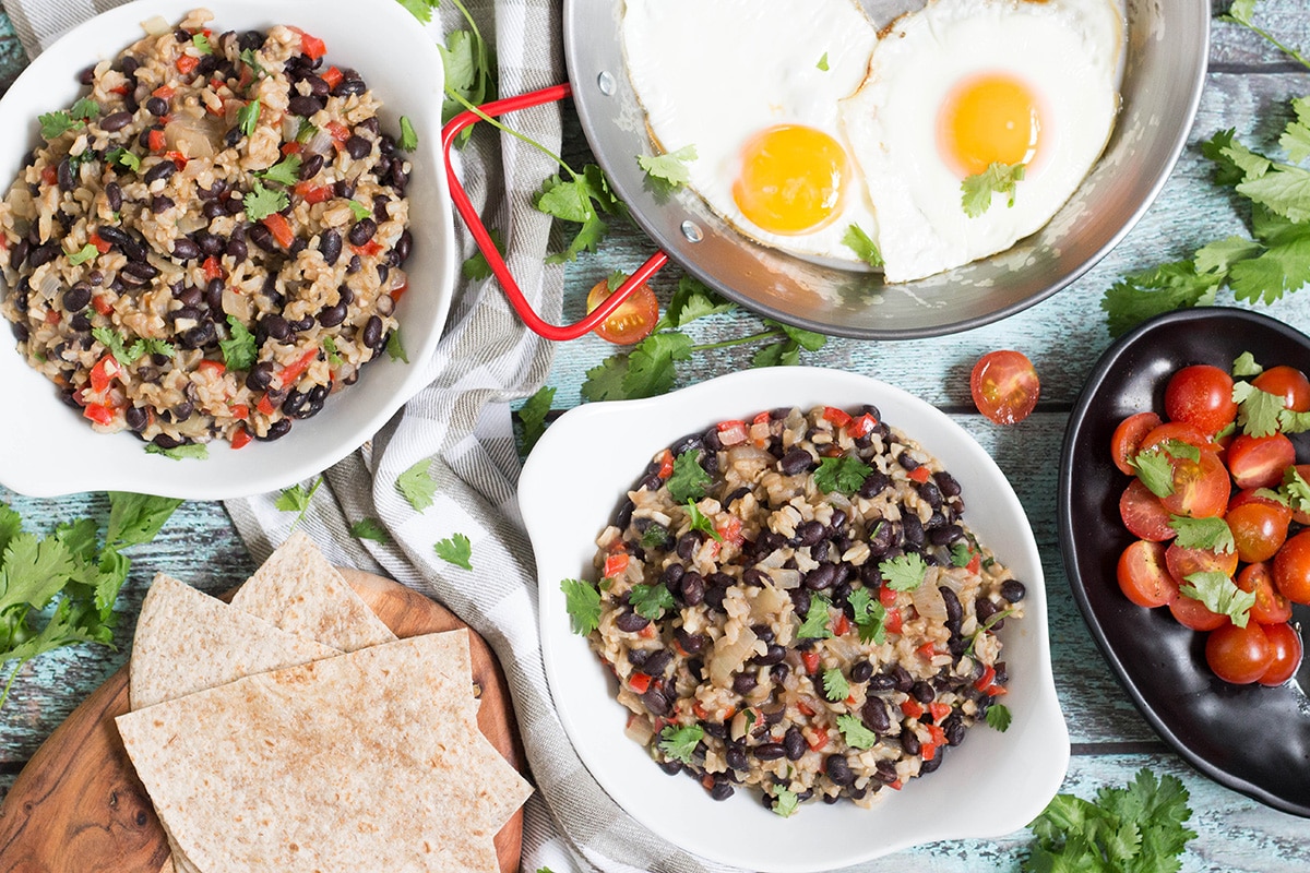 If you have never tried Gallo Pinto before, you don't know what you are missing. This Costa Rican Rice and Beans recipe will leave you craving for more! #vegan | cookingtheglobe.com