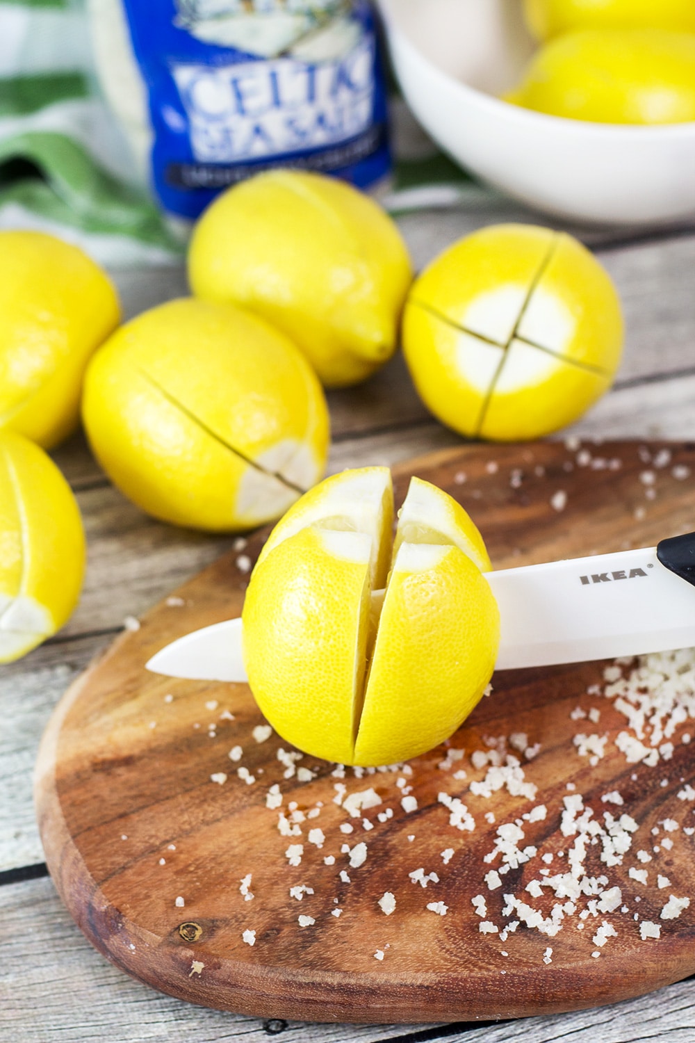 Moroccan Preserved Lemons are a must in every kitchen pantry. They require only 2 ingredients to make and can be used in an array of dishes! | cookingtheglobe.com