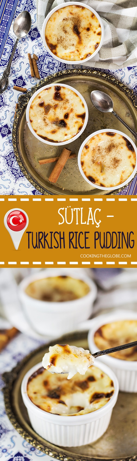 Creamy, rich, and melting in your mouth, this Turkish Rice Pudding (Sütlaç) can be served either warm or chilled. A perfect light dessert for any time of the day! | cookingtheglobe.com