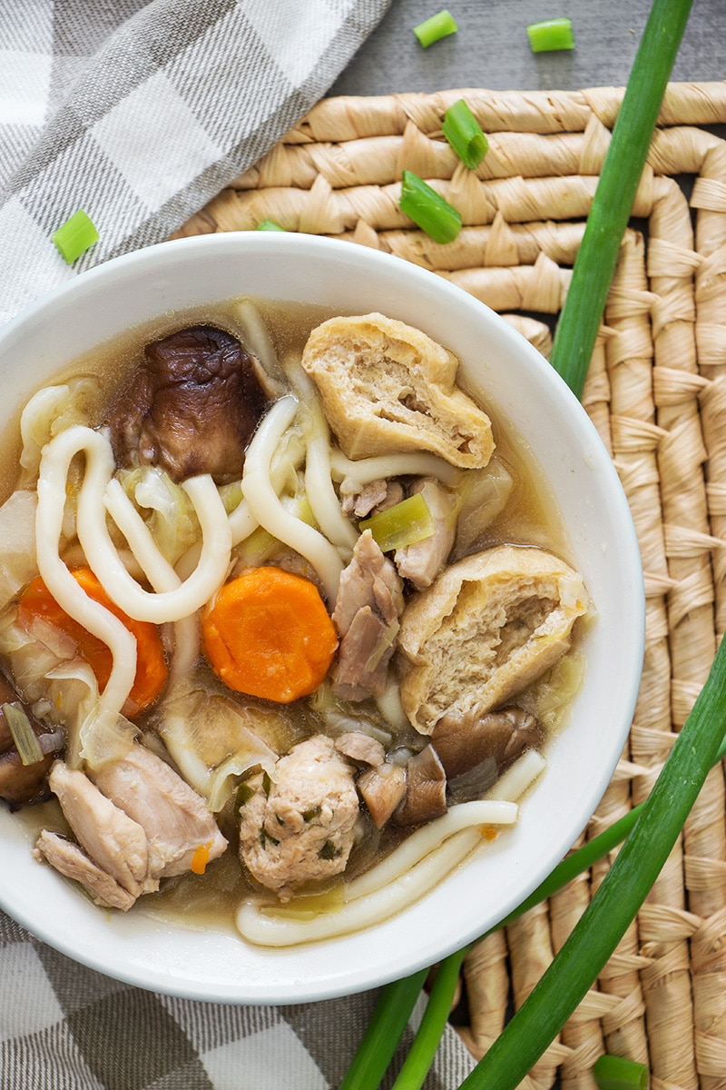 Chanko Nabe is a filling stew usually eaten by sumo wrestlers in Japan. Cooked in a flavorful broth and packed with protein and veggies, it's super healthy and comforting! | cookingtheglobe.com