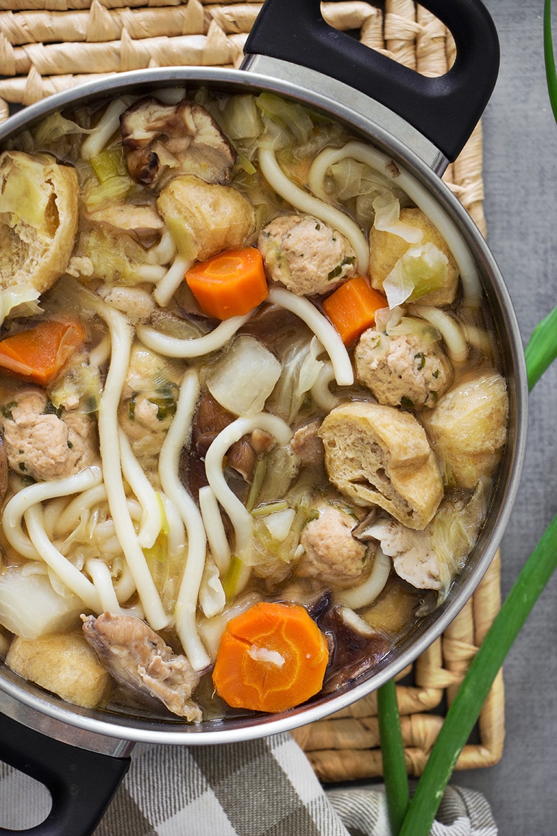 Chanko Nabe is a filling stew usually eaten by sumo wrestlers in Japan. Cooked in a flavorful broth and packed with protein and veggies, it's super healthy and comforting! | cookingtheglobe.com