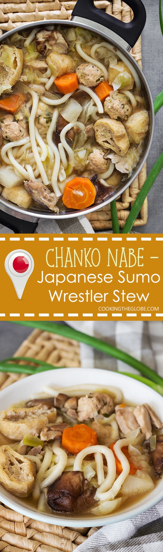 Chanko Nabe is a filling stew usually eaten by sumo wrestlers in Japan. Cooked in a flavorful broth and packed with protein and veggies, it's super healthy and comforting! | cookingtheglobe.com