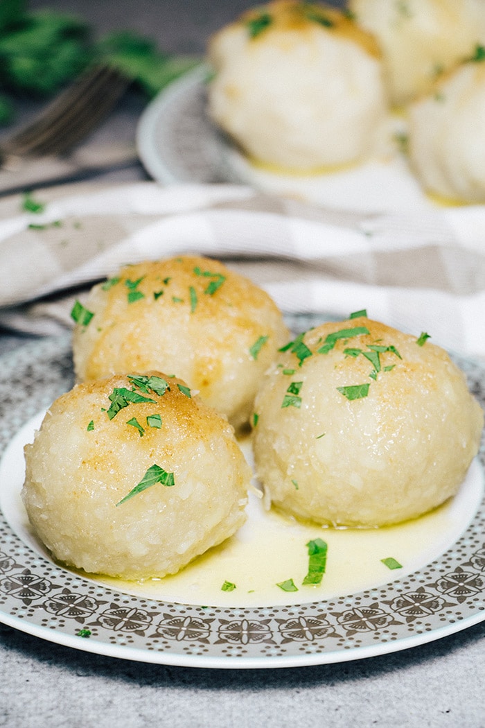 A version of German potato dumplings with boiled and raw potatoes