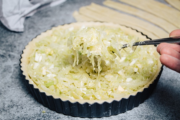 Cabbage and boiled egg filling for the Russian cabbage pie