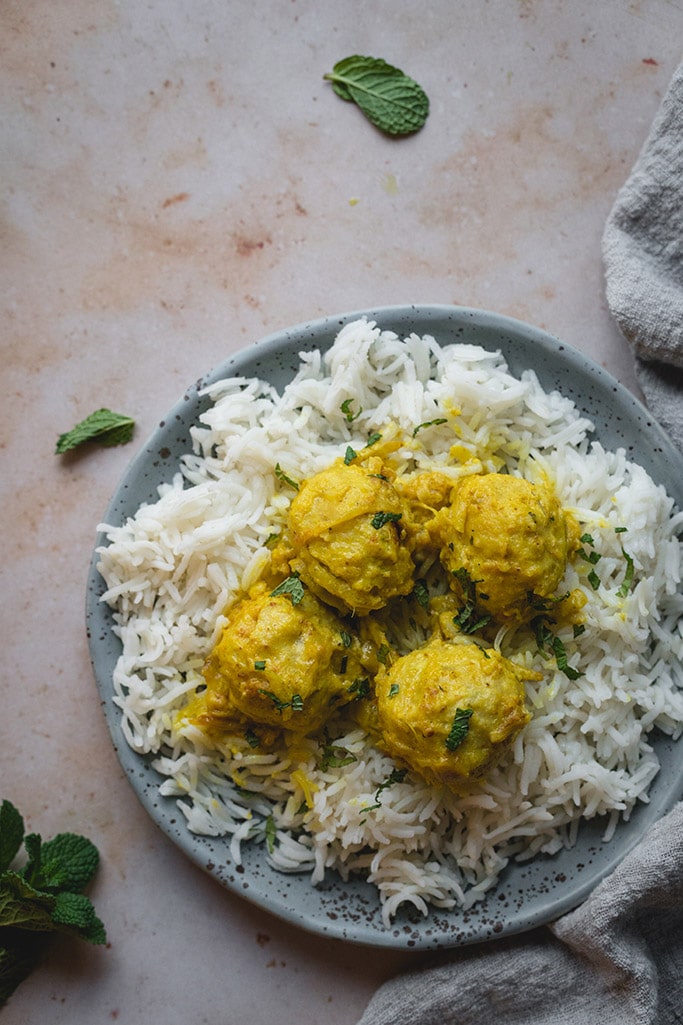 Chicken kofta covered in a creamy rich korma sauce