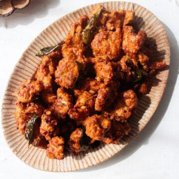 chicken 65 served on a plate