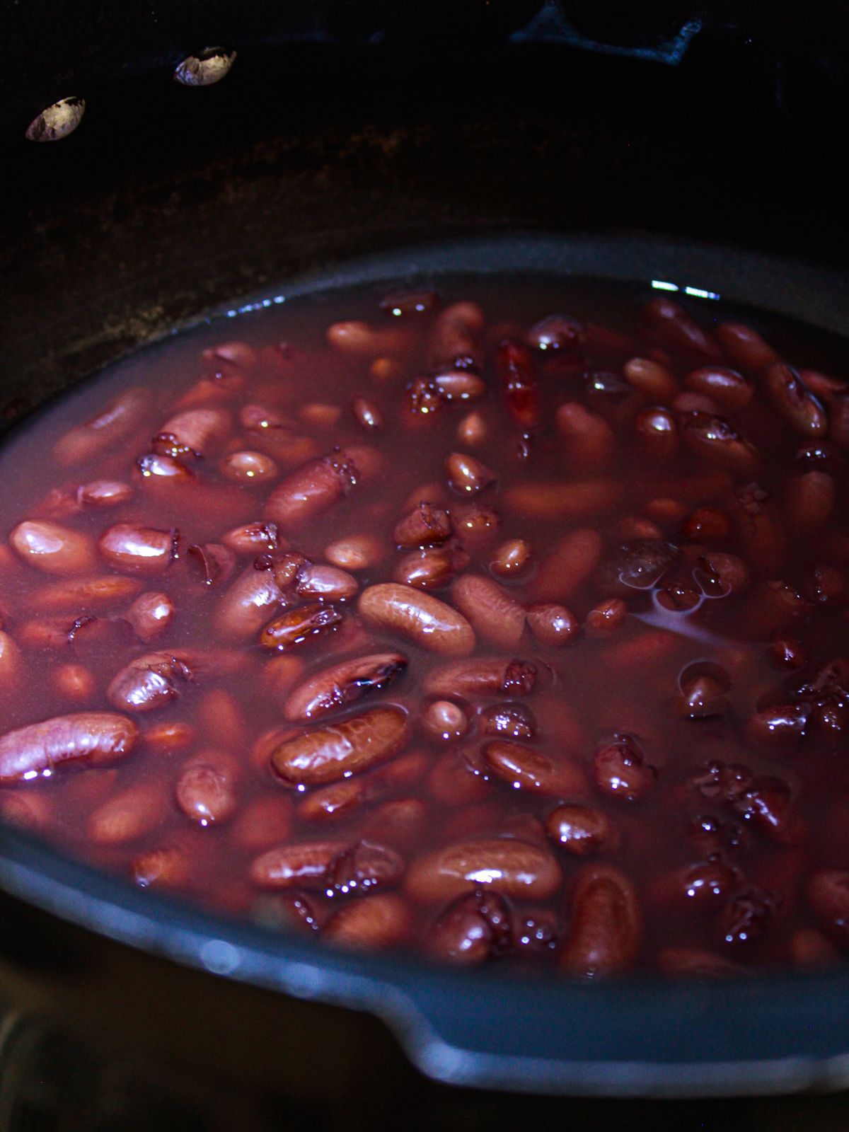 Kidney beans in water in large stockpot