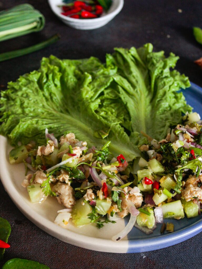 Easy Thai Chicken Larb Salad Recipe Cooking The Globe