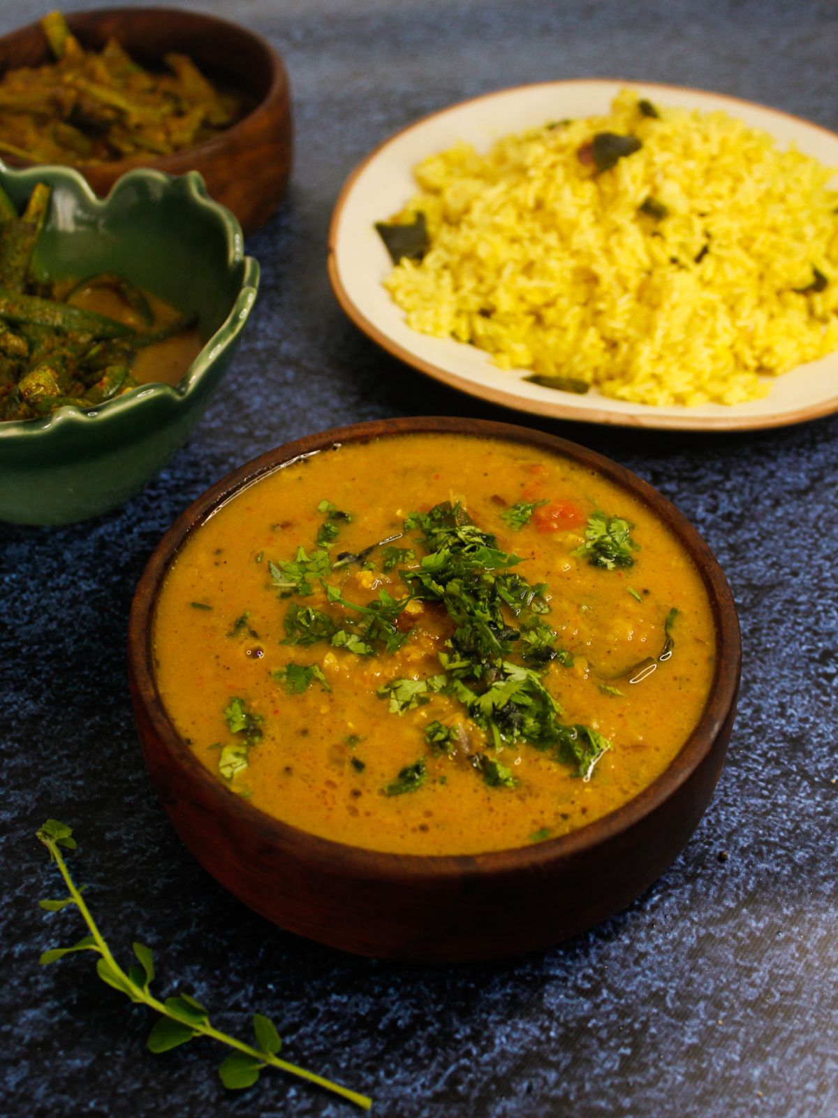 Sri Lankan Dal Curry served with Sri Lankan Okra Recipe