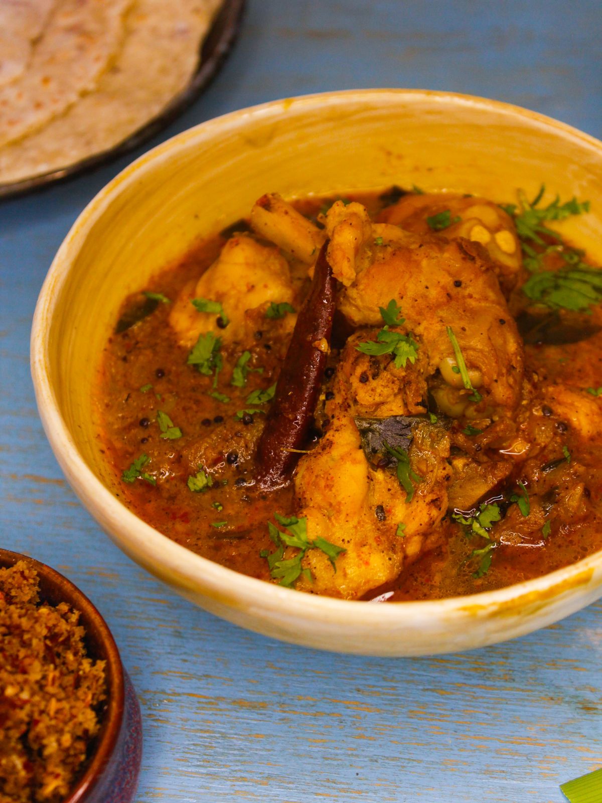 Sri Lankan Chicken Curry served in a bowl
