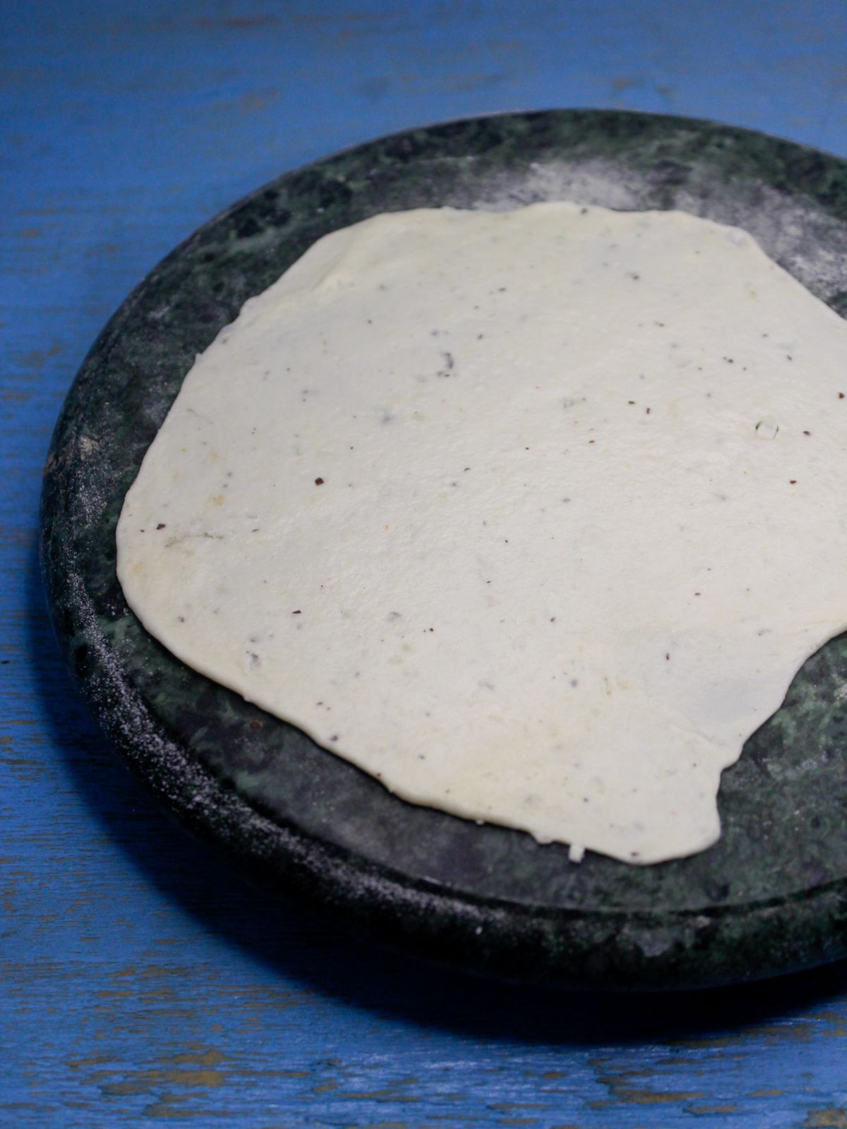 make rotis of the small portion of dough and trf it to the skillet