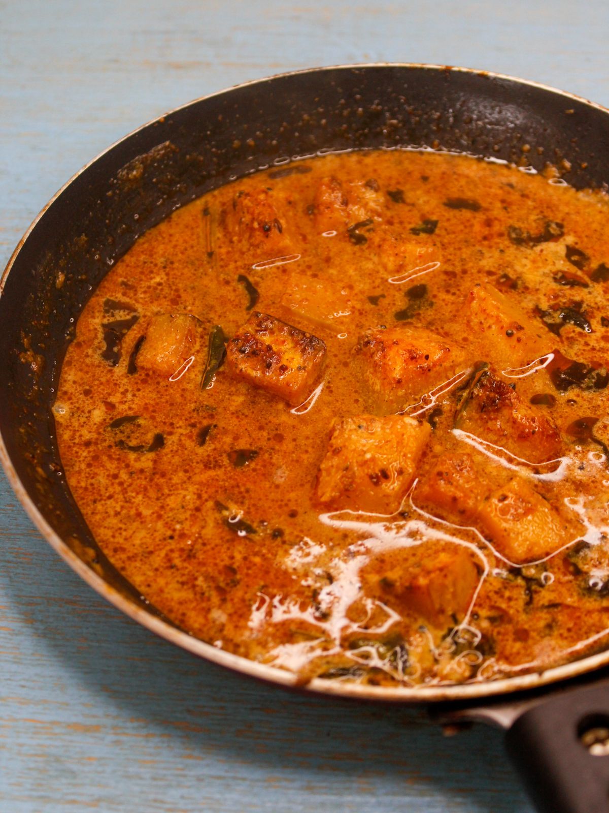 Sri Lankan Pumpkin Curry in a pan