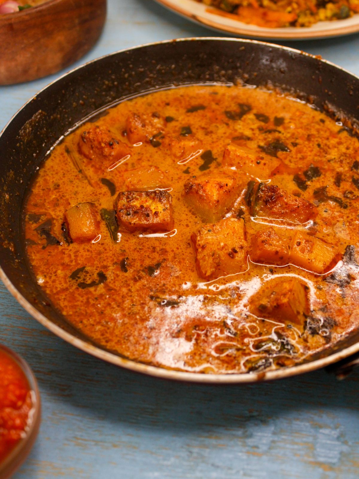 Sri Lankan Pumpkin Curry served with roti or rice