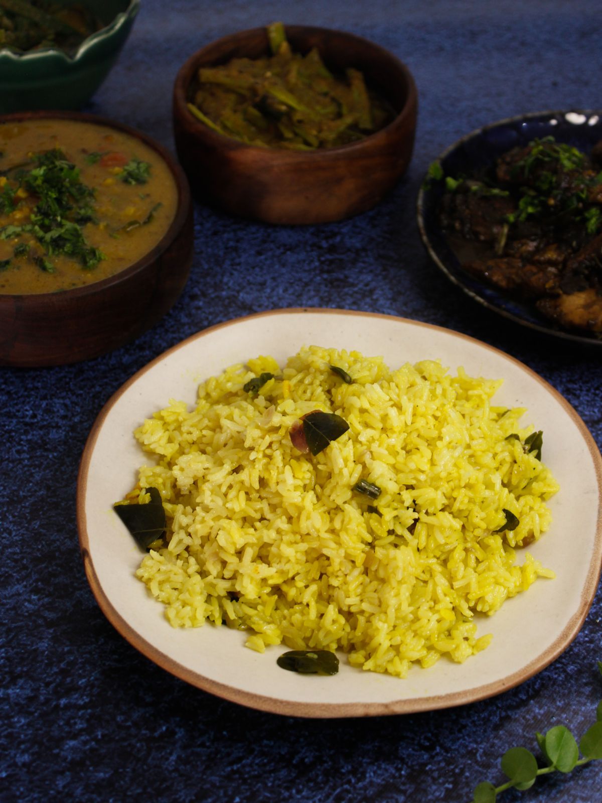 Srilankan Yellow Rice served with srilankan dal curry