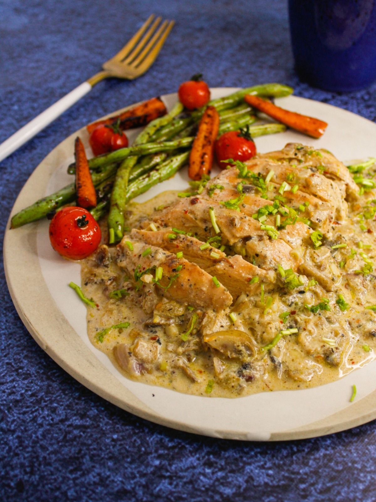 Front top view image of Chicken Breast With Creamy Mushroom Sauce Recipe