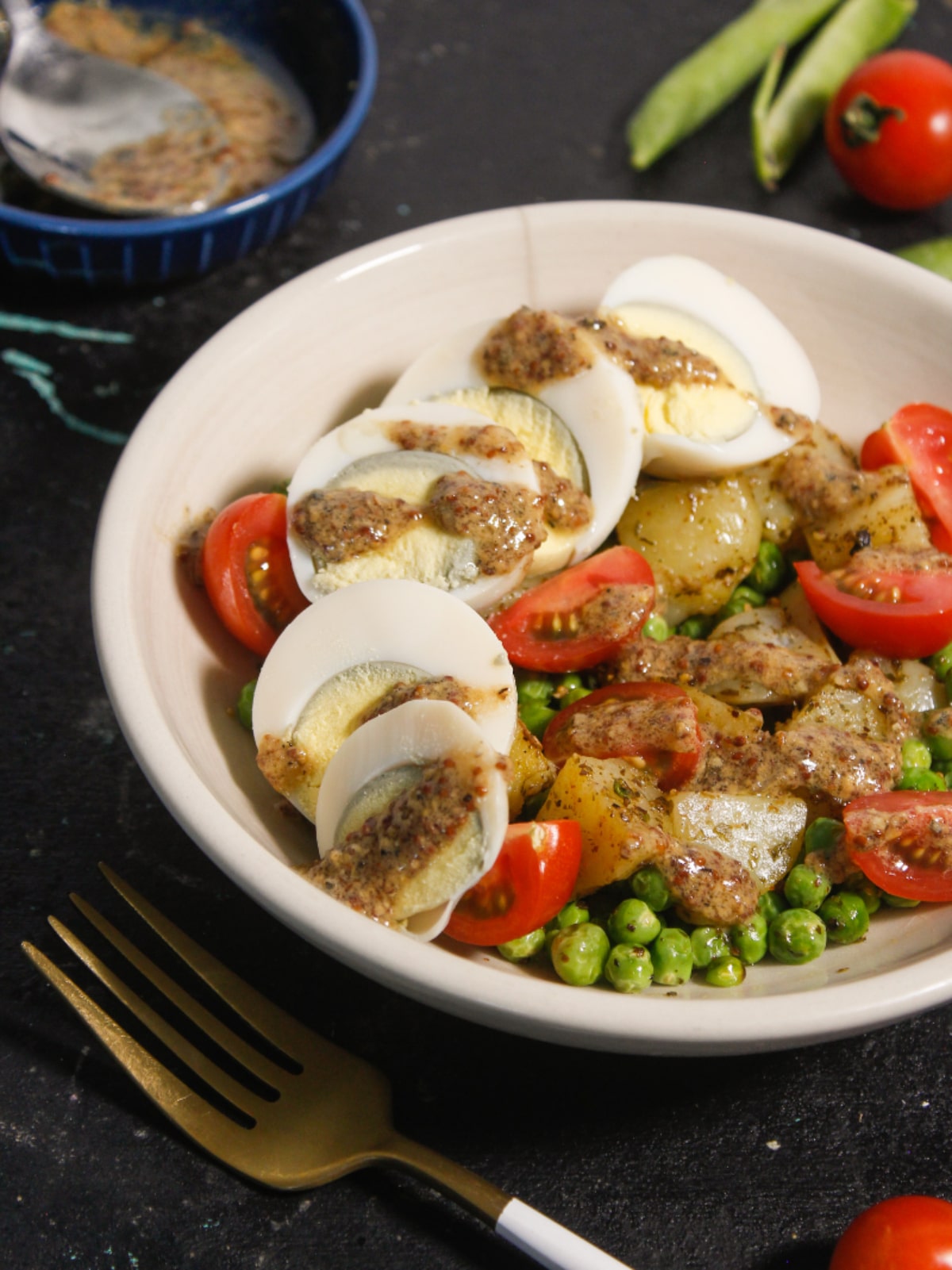 Peas and Potato Salad Recipe in a bowl