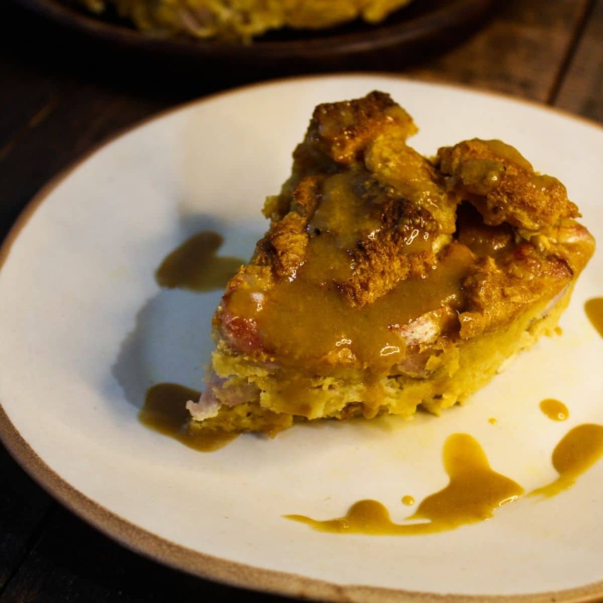 Featured Img of Easy Bread Pudding with Caramel Sauce